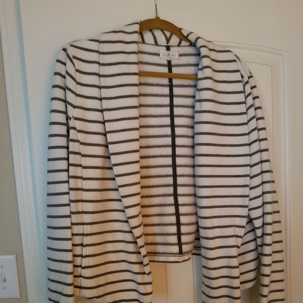 White with grey stripped Blazer